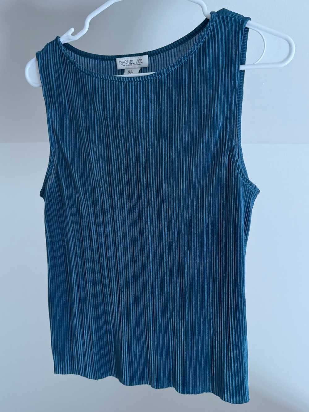 RACHEL ZOE Teal Pleated Sleeveless Tank Top size S